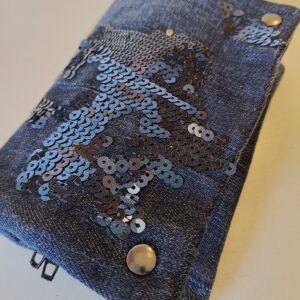 Pitillera denim reciclada Lentejuelas