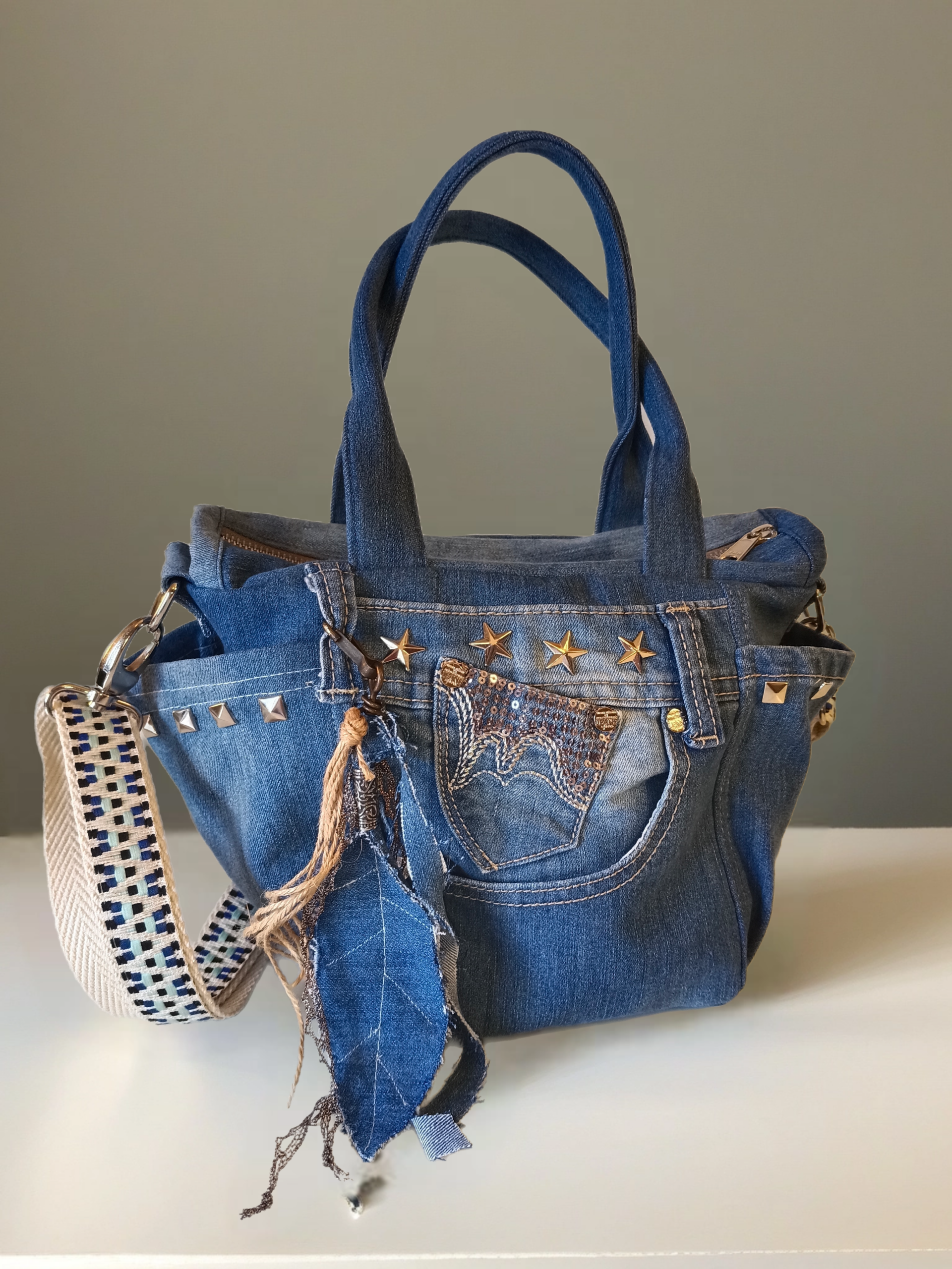 Capazo Jeans glitter