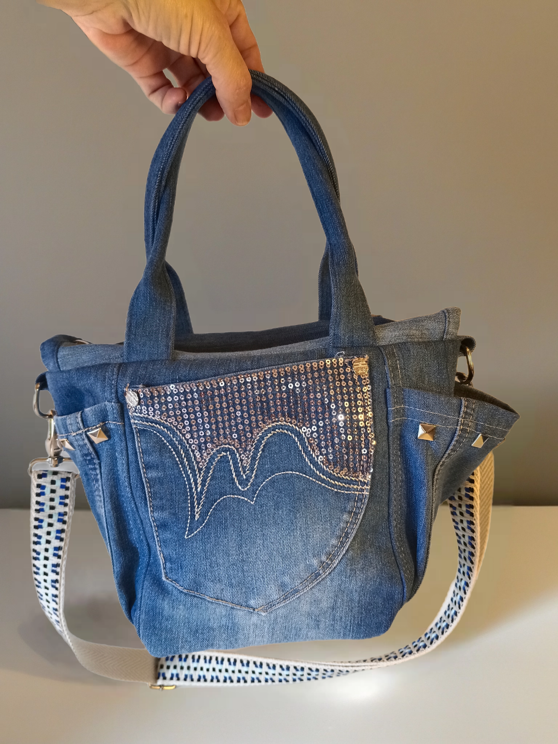 Capazo Jeans glitter - Imagen 3